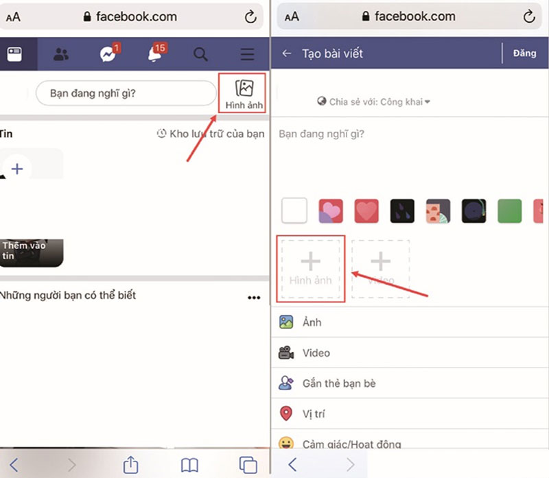 Hướng dẫn đăng ảnh Facebook không bị vỡ qua trình duyệt Safari