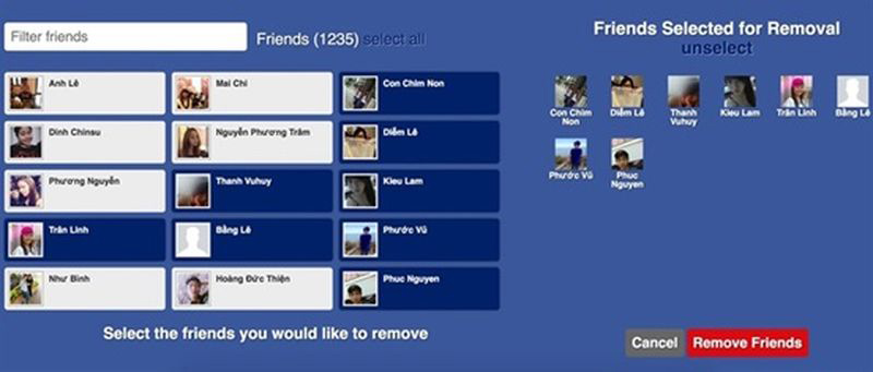 Lọc mức độ tương tác trước khi thực hiện cách xóa bạn bè ẩn trên Facebook
